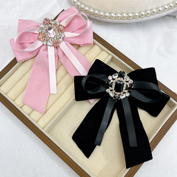 Κορεατικό στυλ παπιγιόν για τον γιακά με στρας, λουλούδι για τον γιακά, χειροποίητο, σχήμα bowknot