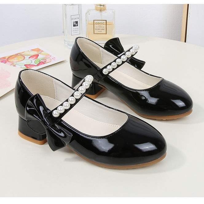 Pantofi pentru copii fete, stil prințesă, din piele artificială — cu mai multe curele, vârf pătrat, toc plat, închidere Velcro