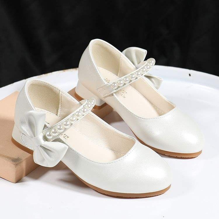 Pantofi pentru copii fete, stil prințesă, din piele artificială — cu mai multe curele, vârf pătrat, toc plat, închidere Velcro