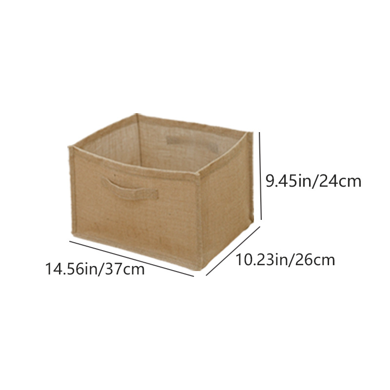 Košara za skladištenje od konopljinog platna - moderni minimalistički stil, Cotton Way; pogodna za deke, donje rublje, odjeću, kozmetiku/ukrase, knjige