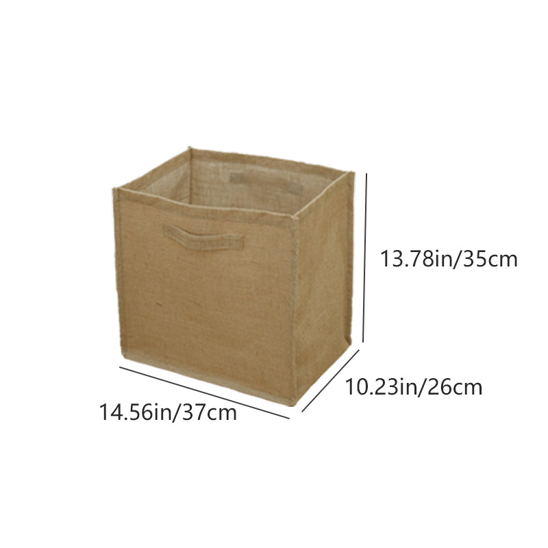 Košara za skladištenje od konopljinog platna - moderni minimalistički stil, Cotton Way; pogodna za deke, donje rublje, odjeću, kozmetiku/ukrase, knjige