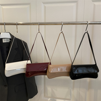 Τσάντα PU crossbody, στυλ δρόμου, οριζόντια τετράγωνη μορφή, άνοιγμα με καπάκι, θήκη τηλεφώνου, επένδυση πολυεστέρα, ένας ιμάντας, Καλοκαίρι 2025