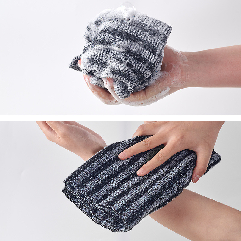 Кърпа за гръб със сребърни йони, антибактериална, абсорбираща, двустранна, дълга лента, rayon