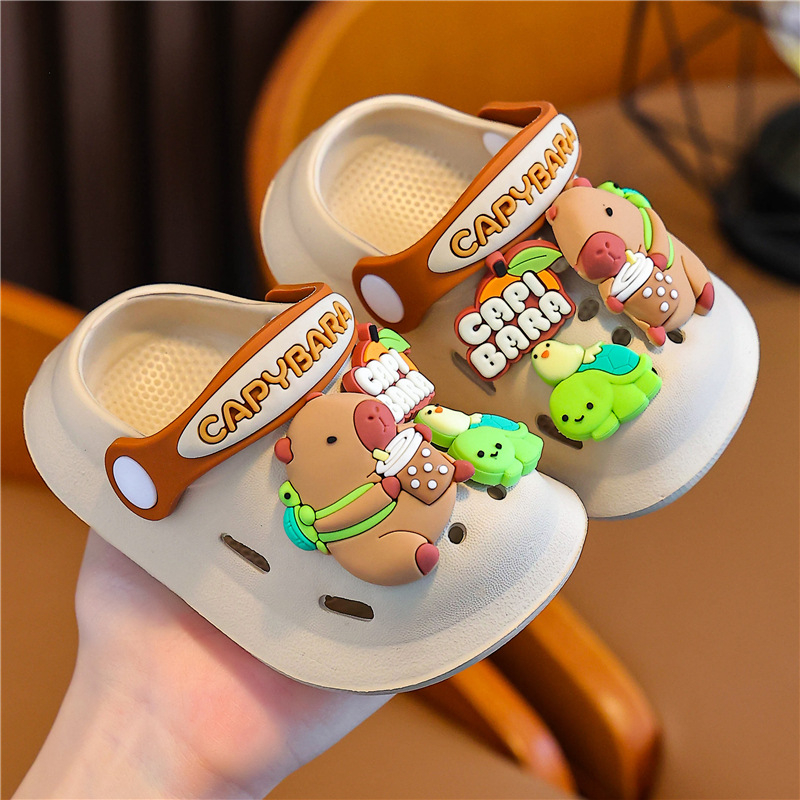 Детски сандали Crocs стил - EVA горна част и EVA подметка, животински принт, антиплъзгащи, за деца 1–12 години