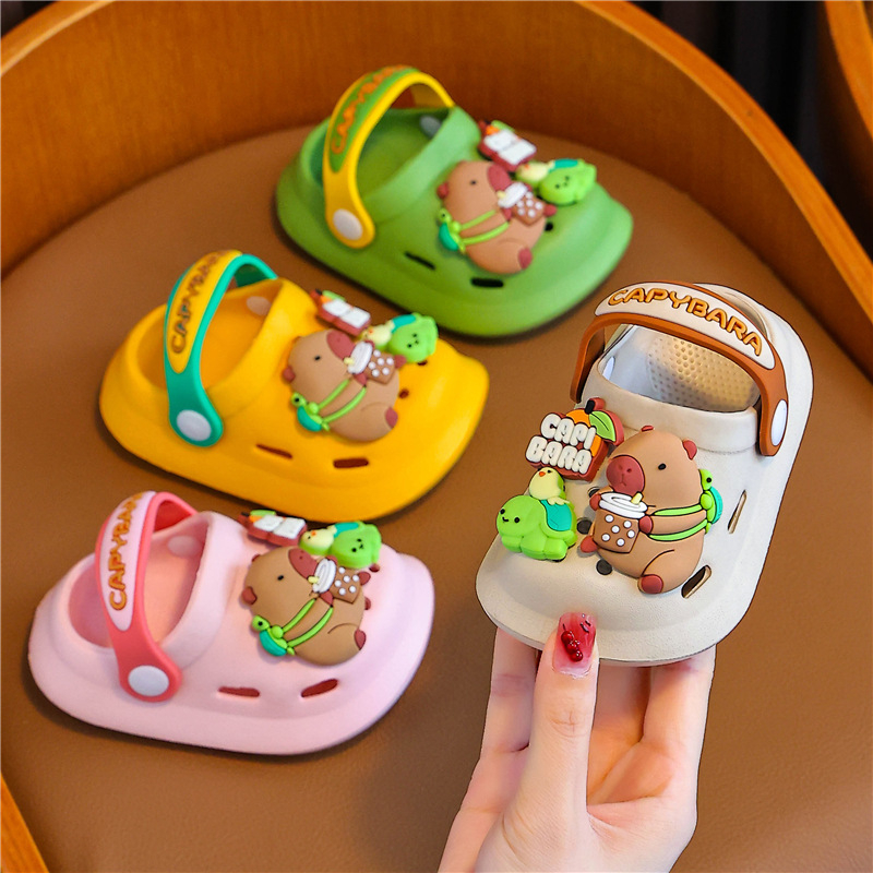 Детски сандали Crocs стил - EVA горна част и EVA подметка, животински принт, антиплъзгащи, за деца 1–12 години