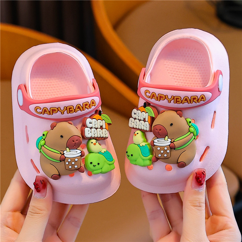 Детски сандали Crocs стил - EVA горна част и EVA подметка, животински принт, антиплъзгащи, за деца 1–12 години