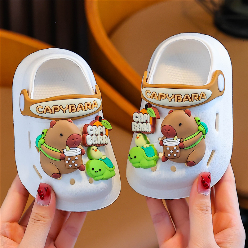 Детски сандали Crocs стил - EVA горна част и EVA подметка, животински принт, антиплъзгащи, за деца 1–12 години