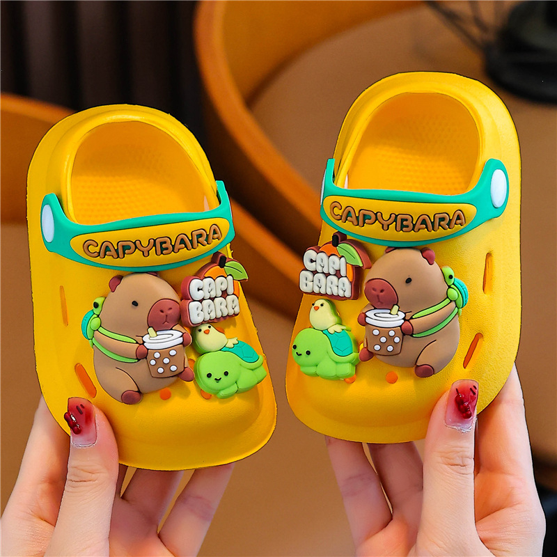 Детски сандали Crocs стил - EVA горна част и EVA подметка, животински принт, антиплъзгащи, за деца 1–12 години