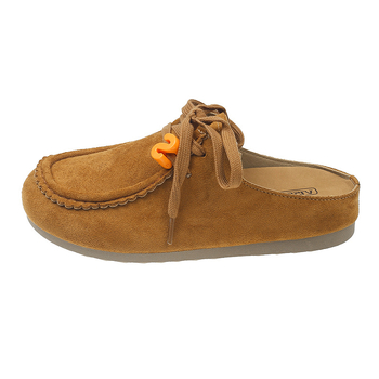 Дамски лоуфъри без връзки с една презрамка и дантели, винтидж стил, закръглен нос, плоска подметка, PU горна част, гумена подметка