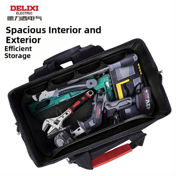Delixi Electric Σακίδιο εργαλείων με διπλούς ιμάντες για ηλεκτρολόγους – μεταφορά εργαλείων, οργάνωση εργαλείων, στυλ σακιδίου
