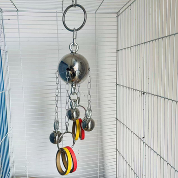Ανοξείδωτο κουδουνάκι για παπαγάλους με σφαίρα σιδήρου – ανθεκτικό στο δάγκωμα, ανακούφιση στρες, εκπαίδευση