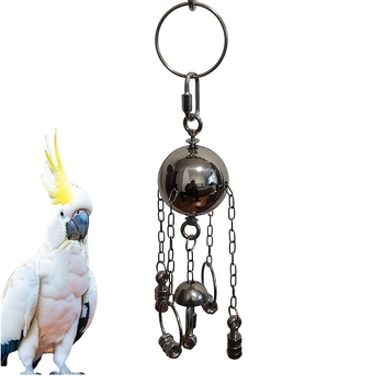 Ανοξείδωτο κουδουνάκι για παπαγάλους με σφαίρα σιδήρου – ανθεκτικό στο δάγκωμα, ανακούφιση στρες, εκπαίδευση