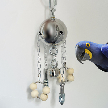 Ανοξείδωτο κουδουνάκι για παπαγάλους με σφαίρα σιδήρου – ανθεκτικό στο δάγκωμα, ανακούφιση στρες, εκπαίδευση
