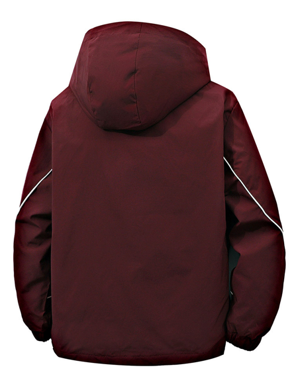 Μπουφάν εργασίας εξωτερικού χώρου με κουκούλα, χαλαρή εφαρμογή, 100% πολυεστέρας, διαπνέον, φερμουάρ