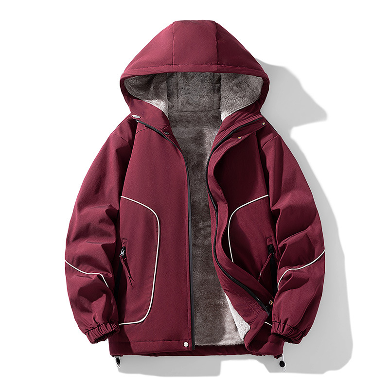 Μπουφάν εργασίας εξωτερικού χώρου με κουκούλα, χαλαρή εφαρμογή, 100% πολυεστέρας, διαπνέον, φερμουάρ