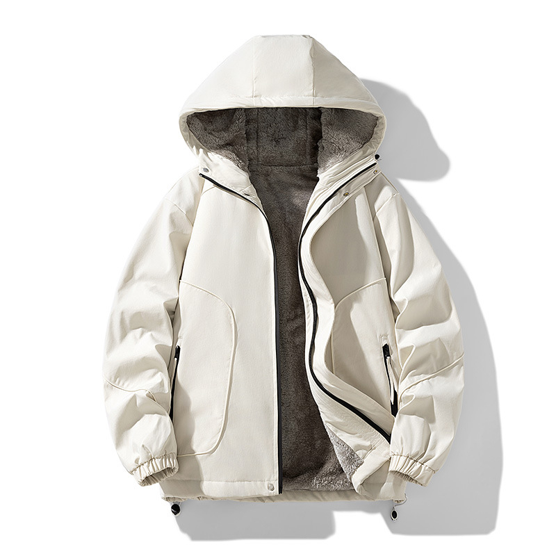 Μπουφάν εργασίας εξωτερικού χώρου με κουκούλα, χαλαρή εφαρμογή, 100% πολυεστέρας, διαπνέον, φερμουάρ