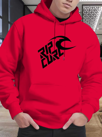 Худи суитшърт с печат на букви, 96% полиестер, дълъг ръкав, зимен пуловер