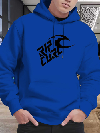 Худи суитшърт с печат на букви, 96% полиестер, дълъг ръкав, зимен пуловер