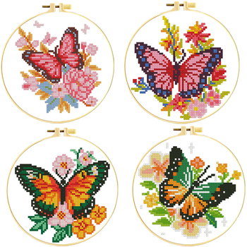 Комплект за кръстат бод от Mona Lisa Royal Family – Колекция пеперуди, памук, канва 11CT