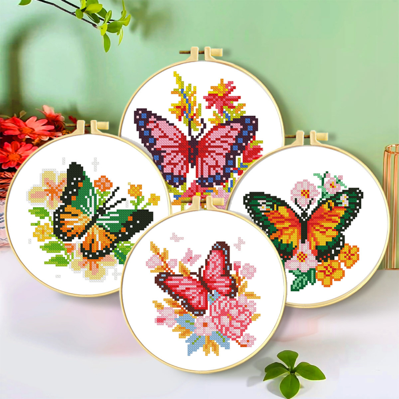 Комплект за кръстат бод от Mona Lisa Royal Family – Колекция пеперуди, памук, канва 11CT