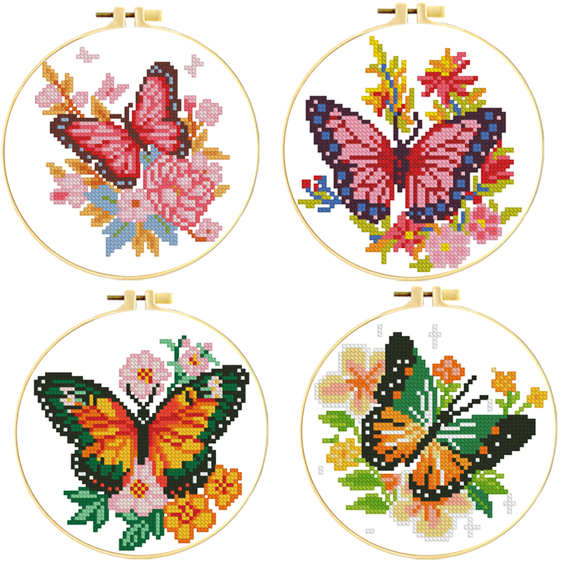 Комплект за кръстат бод от Mona Lisa Royal Family – Колекция пеперуди, памук, канва 11CT