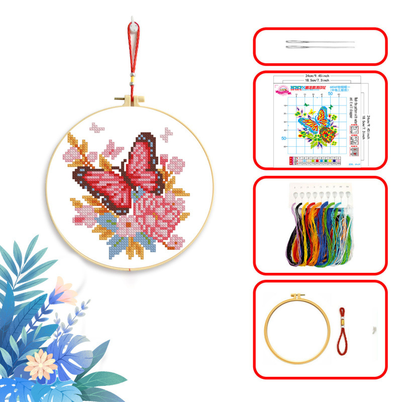 Комплект за кръстат бод от Mona Lisa Royal Family – Колекция пеперуди, памук, канва 11CT