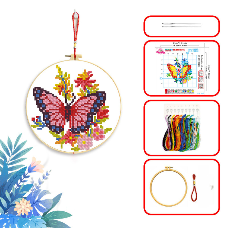 Комплект за кръстат бод от Mona Lisa Royal Family – Колекция пеперуди, памук, канва 11CT