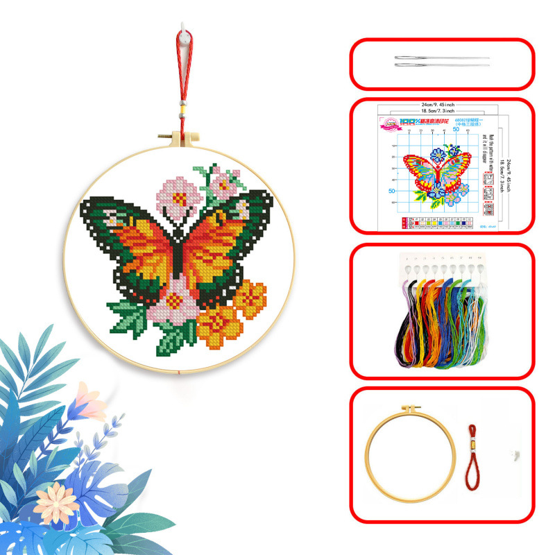 Комплект за кръстат бод от Mona Lisa Royal Family – Колекция пеперуди, памук, канва 11CT