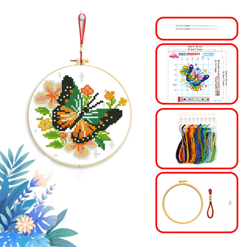 Комплект за кръстат бод от Mona Lisa Royal Family – Колекция пеперуди, памук, канва 11CT