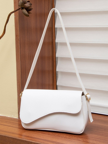 Τσάντα PU με αστικό μινιμαλιστικό στυλ, οριζόντια τετράγωνη σιλουέτα, κλείσιμο με καπάκι, εσωτερικές τσέπες: τσέπη με φερμουάρ, τσέπη για κινητό και τσέπη για έγγραφα