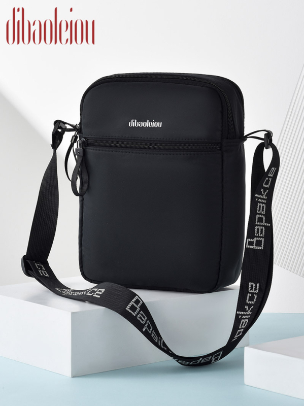 Unisex mobiliojo telefono rankinė su vertikaliu kvadratine profiliu, Oxford audinys, užtrauktukas, kortelių kišenė, miesto minimalistinis stilius