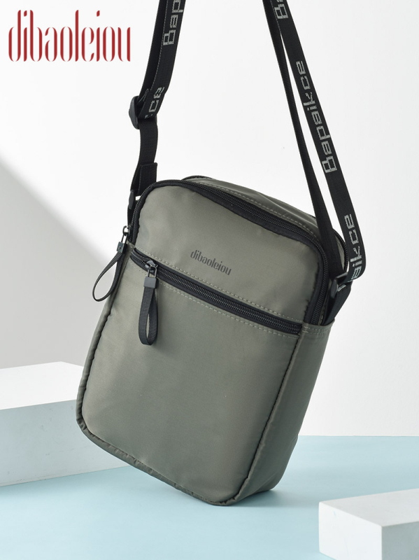 Unisex mobiliojo telefono rankinė su vertikaliu kvadratine profiliu, Oxford audinys, užtrauktukas, kortelių kišenė, miesto minimalistinis stilius