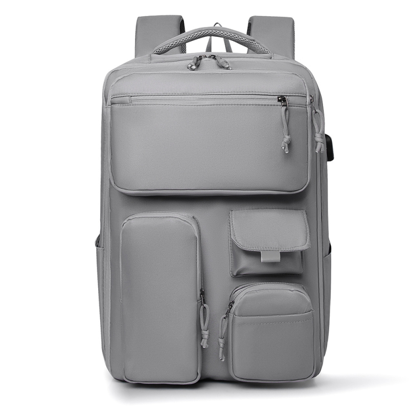 Uniszex utazó hátizsák, 20–35L, vízálló, 16 hüvelykes laptophoz, Oxford anyag, egyszínű
