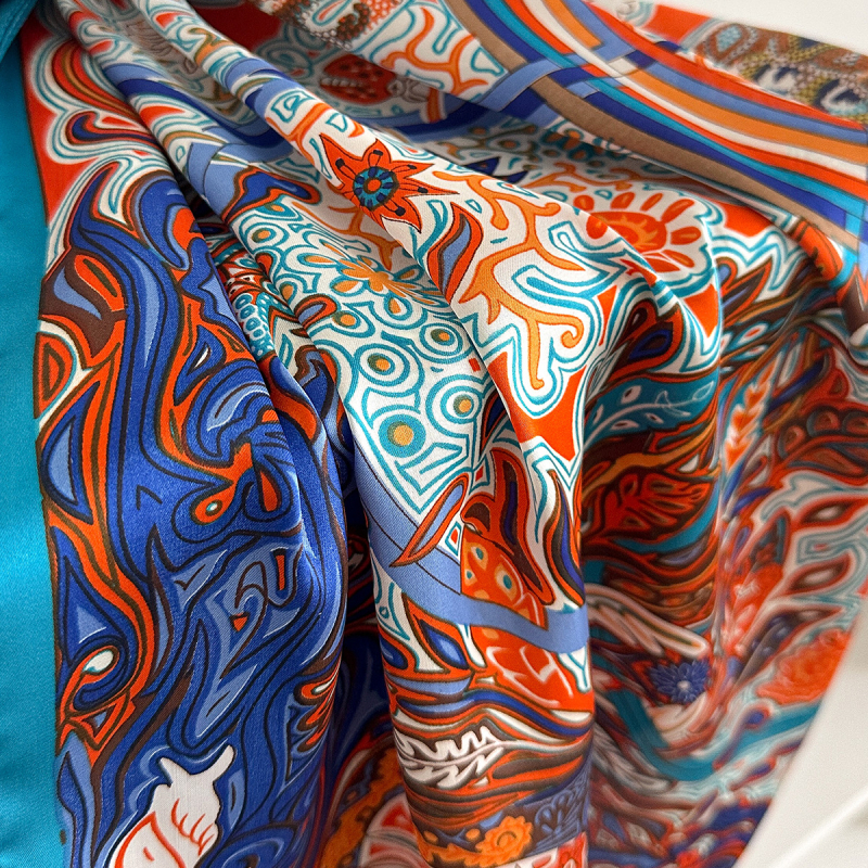 Hosszú köntösruha mesterséges selyemből, nyomtatott mintával, divatos középhosszú, dekoratív dizájn, több stílus elérhető