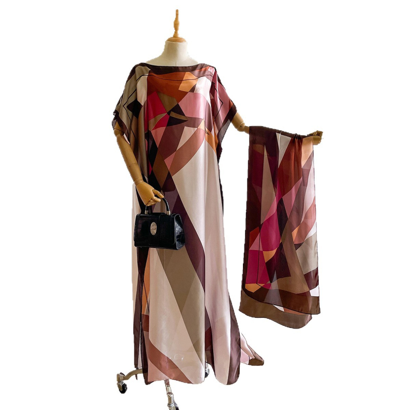 Ženski šal za plažu od umjetne svile, europsko-američki street stil, ravno tkano, dekorativna funkcija