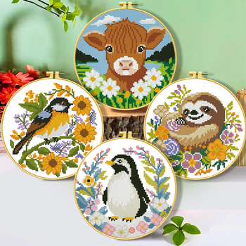 Kit de broderie cu cruce — Mona Lisa Royal, bumbac, 11CT, Seria Nordic Animale