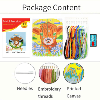 Σετ κεντήματος με σταυρούς — Mona Lisa Royal, Βαμβάκι, 11CT, Nordic Σειρά Ζώων