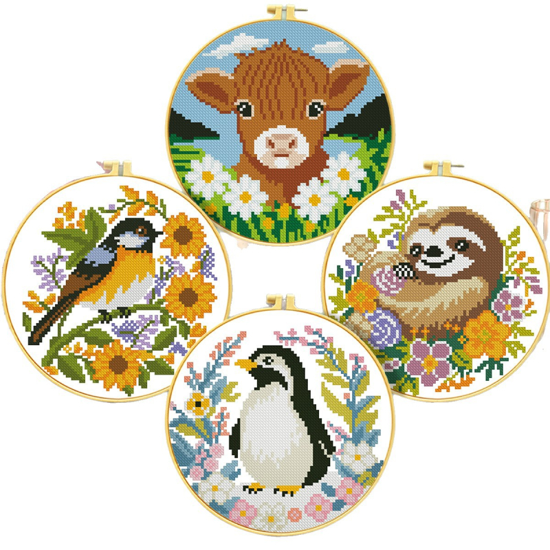 Kit de broderie cu cruce — Mona Lisa Royal, bumbac, 11CT, Seria Nordic Animale