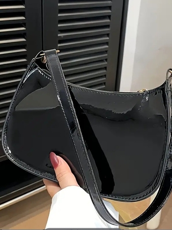 Τετράγωνη crossbody τσάντα με ένα λουρί, PU ύφασμα, φερμουάρ, θήκη για κινητό, μόδα δρόμου, 2025 άνοιξη
