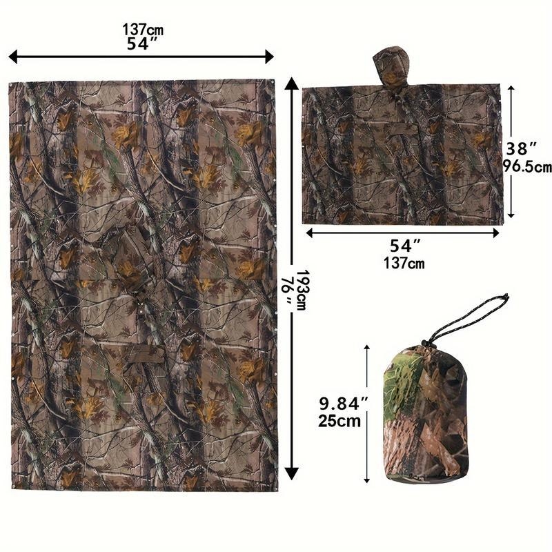 Poncho βροχής για ποδήλατο – Καμουφλαρισμένο σχέδιο, PVC ύφασμα με επίστρωση PU, λεπτή κατασκευή, φορητό και επαναχρησιμοποιήσιμο