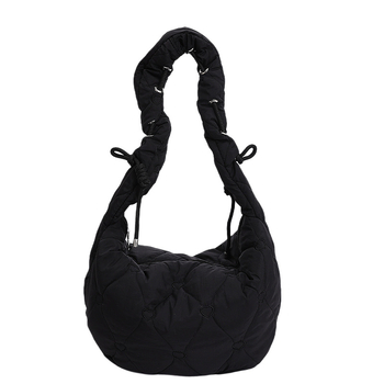 Geantă crossbody cu formă de dumpling și model diamant quilt, capacitate mare, fermoar