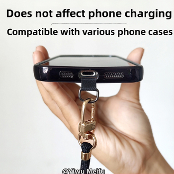 Телефонен шнур за носене с антиизпускане, дълга регулируема лента за врата, нейлонова лента, метална катарама