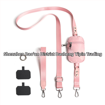 Телефонна презрамка с отделящ се портфейл, кръстосана и за китка, унисекс, памучна материя; презрамка от полиестер; метална катарама