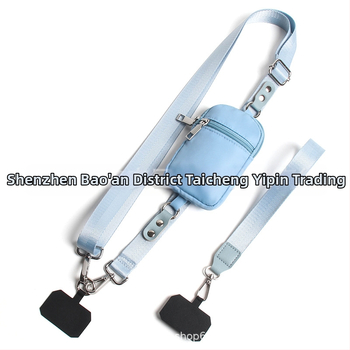 Телефонна презрамка с отделящ се портфейл, кръстосана и за китка, унисекс, памучна материя; презрамка от полиестер; метална катарама