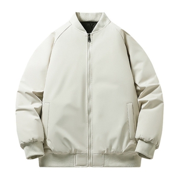 Ανδρικό βαμβακερό παλτό με φερμουάρ, σταθερός γιακά, παχύ γέμισμα πολυεστέρα, επένδυση μεταξο-βαμβάκι