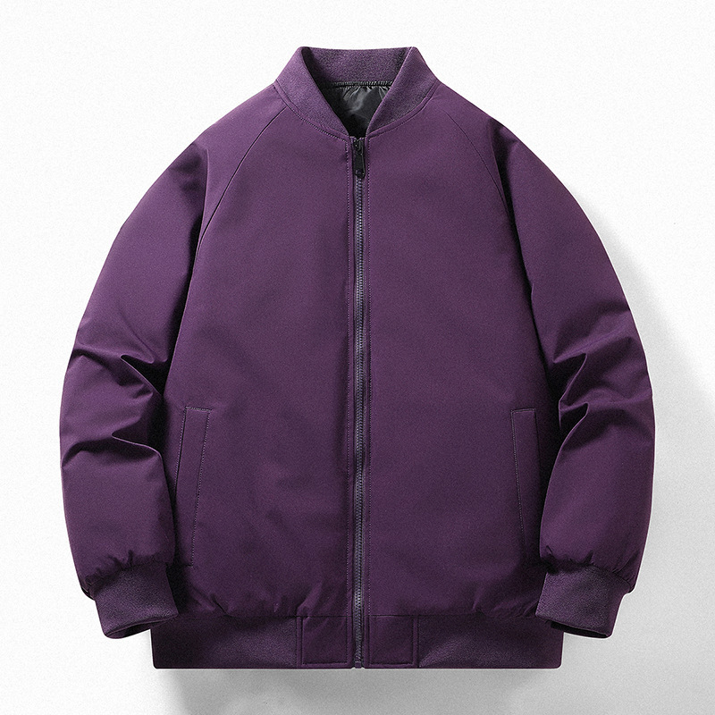 Vīriešu kokvilnas mētelis ar rāvējslēdzēju, stāvošais apkaklis, bieza poliestera pildījums, odere no zīda un kokvilnas