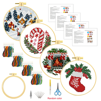 Σετ κεντήματος με σταυροβελονιά: ύφασμα 11-ct από βαμβάκι, Mona Lisa Royal Family, κωδικός προϊόντος 68446, Χριστουγεννιάτικο σετ τεσσάρων τεμαχίων