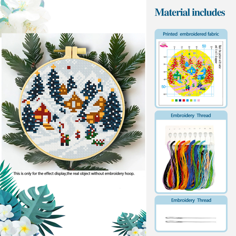 Kit de broderie cross-stitch: pânză din bumbac 11-ct, Mona Lisa Royal Family, cod produs 68446, set de Crăciun din patru piese