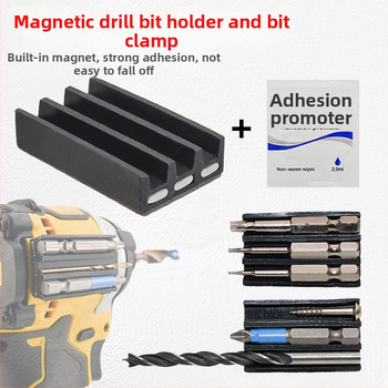 Bitų laikiklis varžtams su lipiniu montavimu ir magnetine funkcija, 3 skylėmis bitų saugojimo juosta, anglies plienas