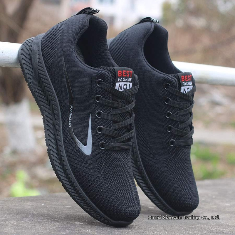 Ανδρικά Παπούτσια Διαπνοής από Δίκτυο — Αντιολισθητικά, Ανθεκτικά στη Φθορά, Με Κορδόνια, Χαμηλό Τακούνι